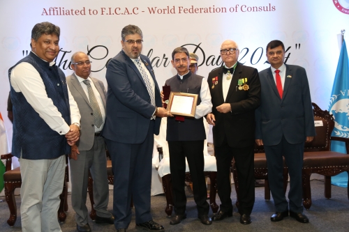 Neeraj A Sharma – The Honorary Consul General of The Republic of Palau in India was conferred the “Medal of Honour” by Honorary Consular Corps Diplomatique v- India ( HCCD) at the annual “Consular Day” at Chennai recently.