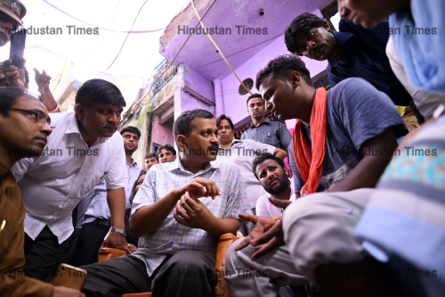 Delhi Chief Minister Arvind Kejriwal Meets Families Of Three Sanitation Employees Who Died While Cleaning A Gutter