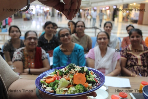 Women Participate In A Healthy Green Salad Workshop In Mumbai