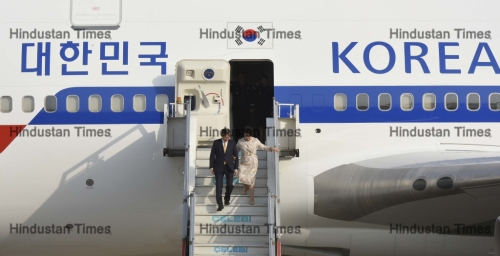 South Korean President Moon Jae-in Arrives In New Delhi On Four Day India Visit