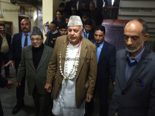 National Conference President Farooq Abdullah Files Nomination Papers For The Lok Sabha Polls