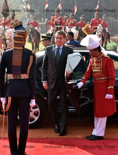 Brazil President Jair Messias Bolsonaro Receives Ceremonial Reception At Rashtrapati Bhawan