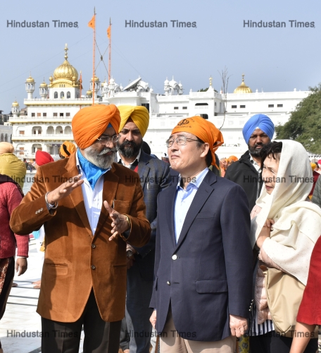 South Korean Ambassador To India Shin Bong-Kil Visits At Golden Temple In Amritsar