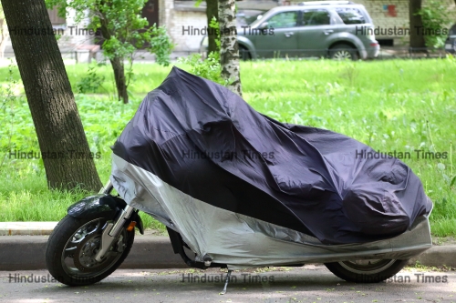 Motorcycle,Covered,With,A,Cover