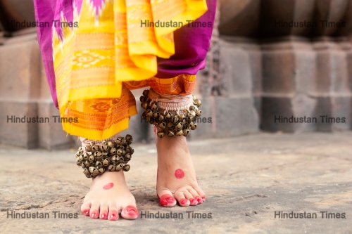 Indian,Classical,Odissi,Dance,Form,In,Feet,With,Musical,Anklet