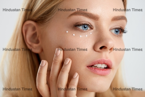 Facial,Care.,Portrait,Of,Sexy,Young,Woman,With,Drops,Of