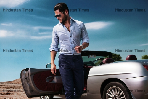 Handsome,Man,Near,The,Car.,Luxury,Life.