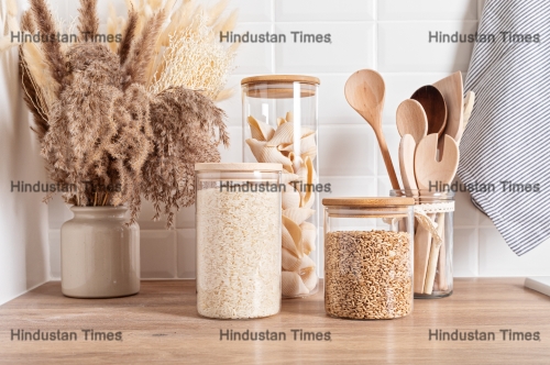 Assortment,Of,Grains,,Cereals,And,Pasta,In,Glass,Jars,And