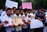Youth Congress Members Hold A Candle Light Vigil In Memories Of The 30 Children Died In Gorakhpur Hospital
