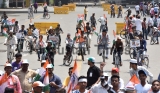 Congress Holds Bicycle Rally To Protest Against Rising Fuel Prices