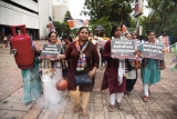 MNS Womens Wing Protest Against Recent Price Hike In Gas Cylinder