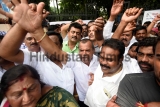 Supporters Of Congress Leader DK Shivakumar Protest Against The BJP Outside RML Hospital