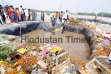 After An NGT Orders Devotees Immerse Ganesha Idols In An Artificial Pond Near Yamuna Khadar