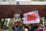 Students Protest Outside Mumbai University