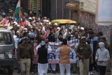 Members Of Akhil Bhartiya Aman Committee Take Out A Peace March Through The Riot Affected Areas In Delhi