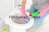 Woman,Cleaning,Toilet,Bowl,In,Bathroom