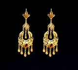 Beautiful,Vintage,Oriental,Gold,Turkish,Jewelry,Women's,Earrings,Black,Background