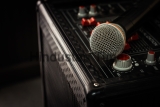 Microphone,In,Soft,Focus,Placing,On,Audio,Synthesiser,Electronic,Music