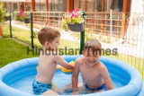 Two,Children,With,Toys,At,Swimming,Pool.,Joyful,Kid,Playing