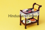Catering,Service,Concept.,Toy,Serving,Trolley,Delivering,Buffet,Food,From