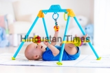 Cute,Baby,Boy,On,Colorful,Playmat,And,Gym,,Playing,With
