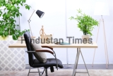 Workplace,With,Table,,Office,Chair,And,Lamp,In,Living,Room