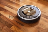 Robotic,Vacuum,Cleaner,On,Laminate,Wood,Floor,Smart,Cleaning,Technology